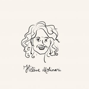 Portrait dessiné visage femme cheveux bouclés carré